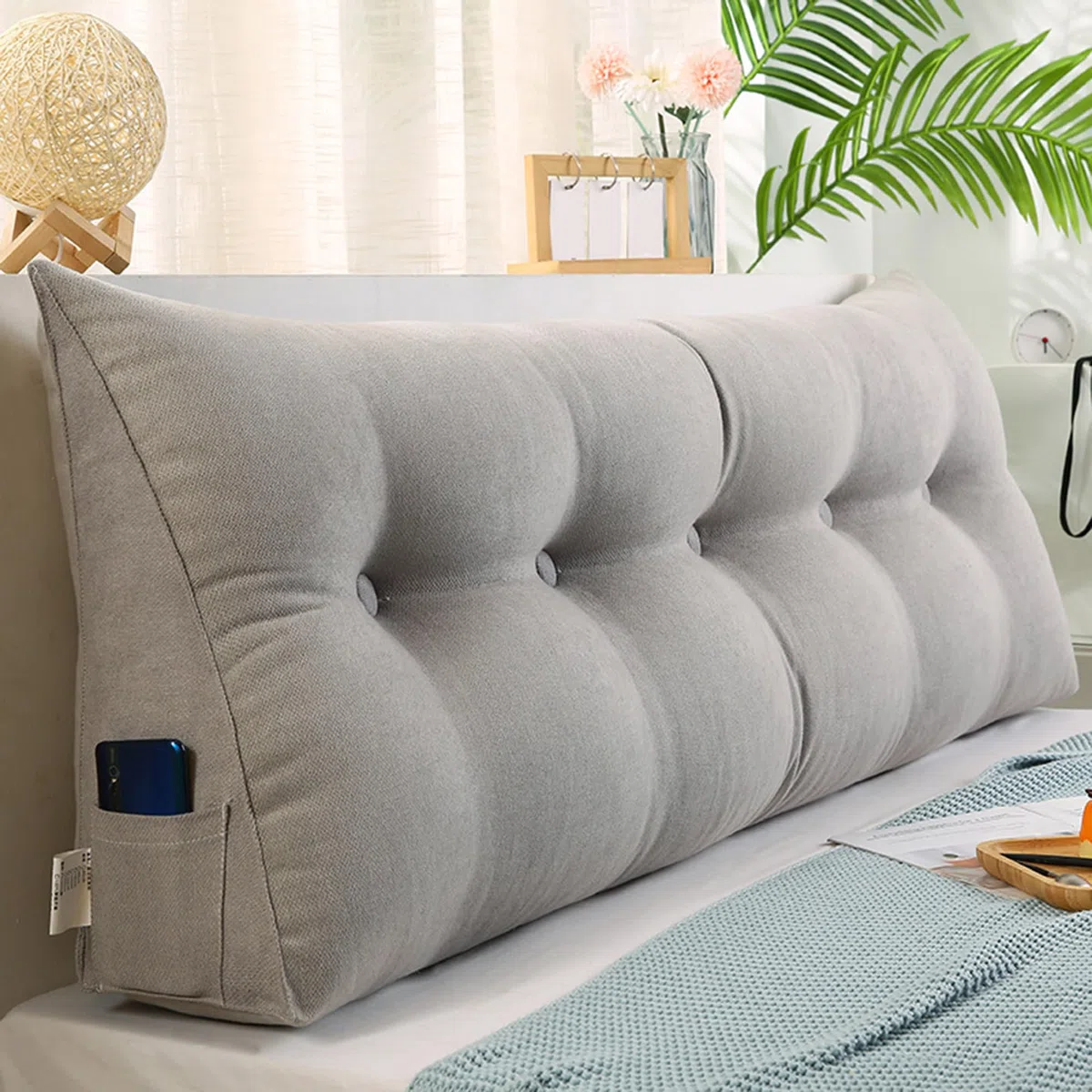 Almohada lumbar triangular de cabecero para ventana salediza, sofá tatami de dormitorio, reposacabezas de cama, soporte de espalda, cojín de respaldo para lectura, almohada de descanso para