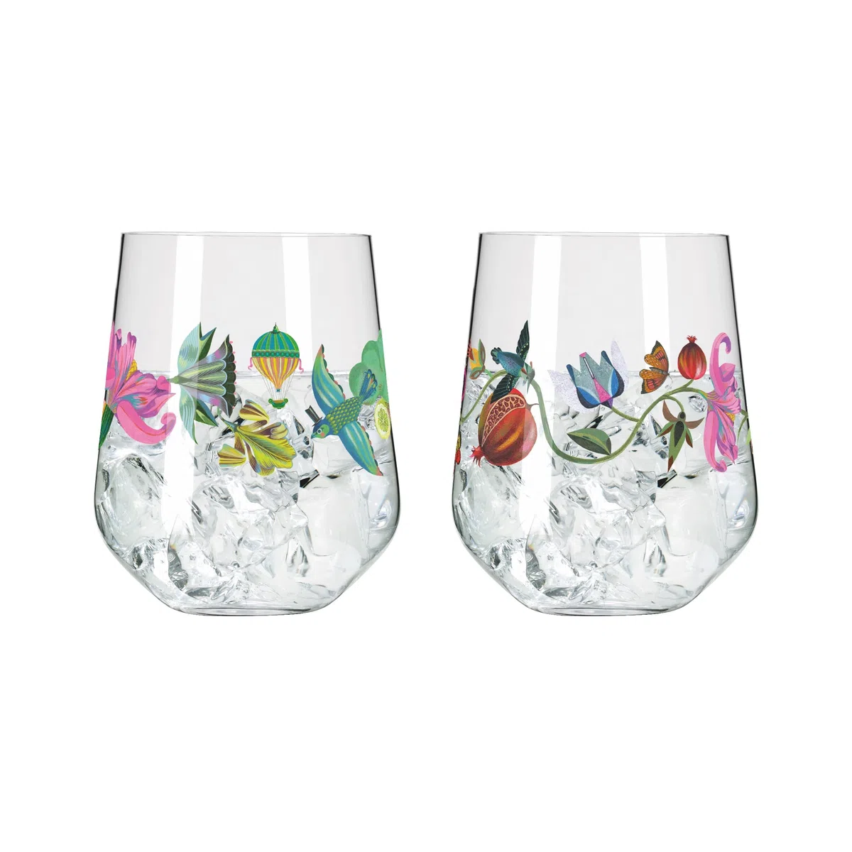 Ritzenhoff 3891002 Vaso de ginebra - 700 ml - Juego de 2 vasos - Serie Botanic Lights - Motivo verano - Made in Germany