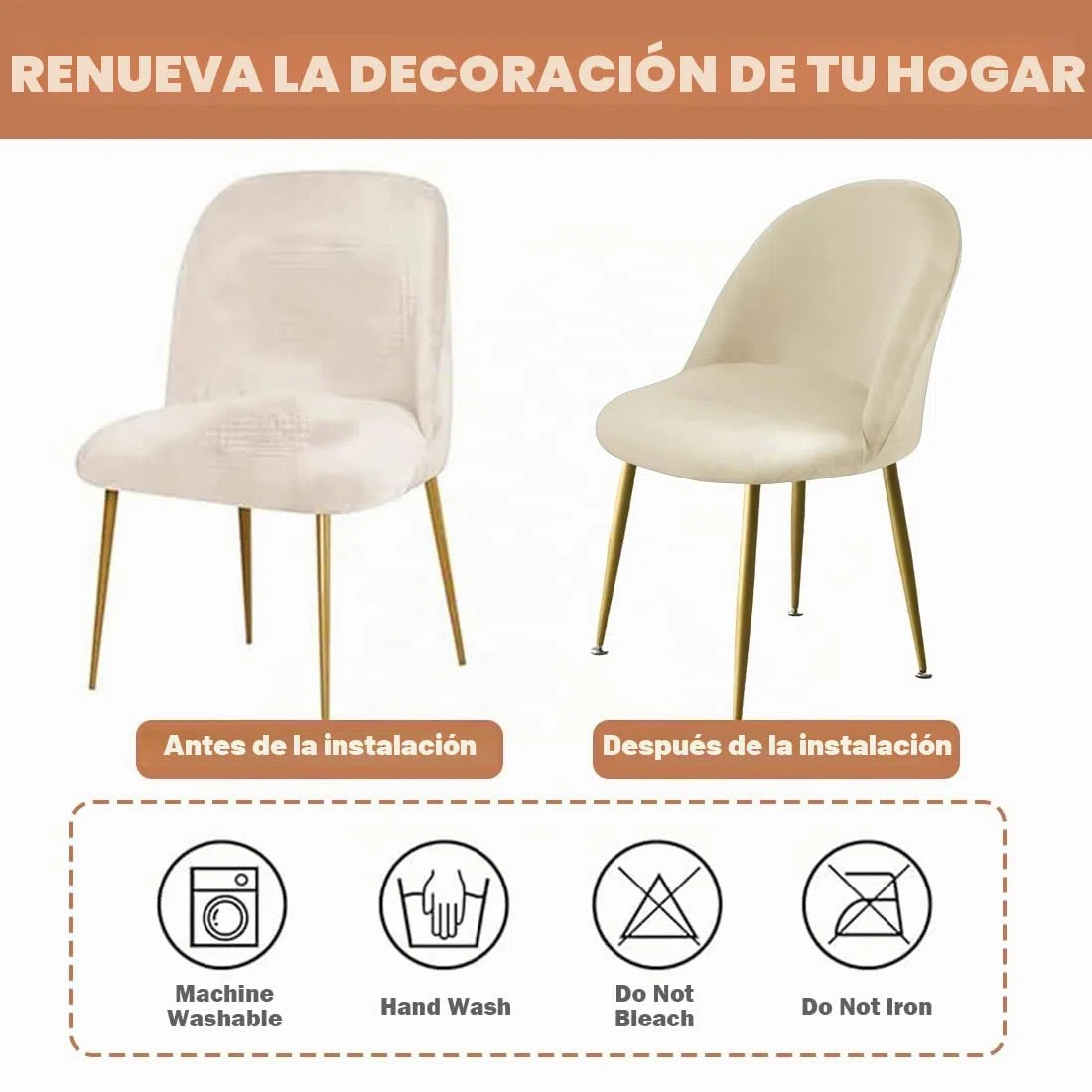 Levoberg - Funda de silla de comedor escandinava extensible de terciopelo, con respaldo redondeado elástico, funda de silla escandinava para casa, boda, hotel, 4 piezas, color beige
