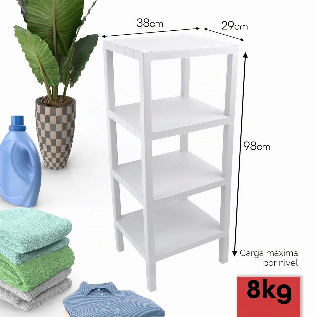 DIVCHI Mesa auxiliar de 4 niveles, mesita de noche, mesita de noche, mesita de noche, oficina, sala de estar, dormitorio, mesa de sofá pequeña y estrecha (blanco)