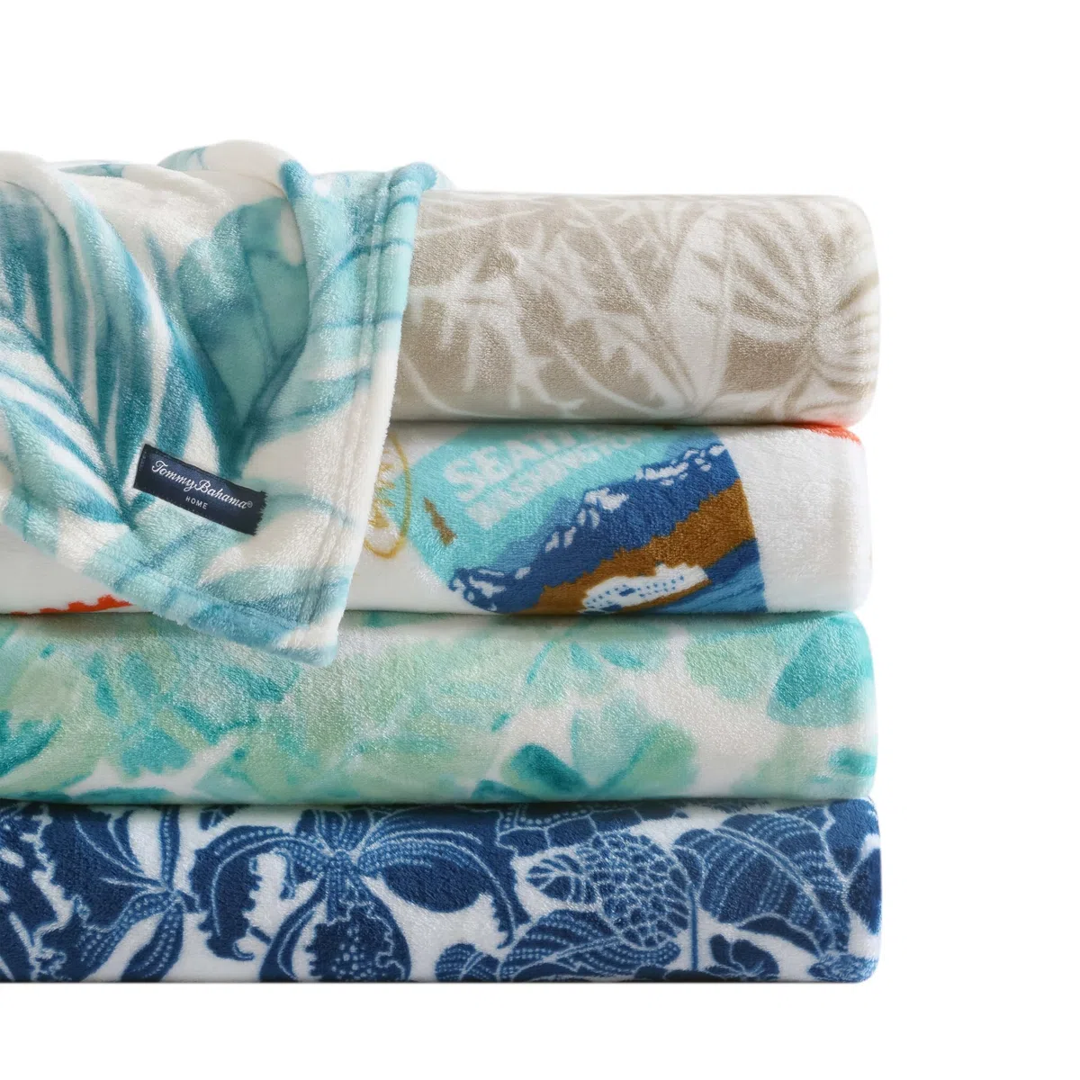 Tommy Bahama - Manta de Forro Polar de Felpa, decoración Tropical del hogar para Cama o sofá (Verde Fin de Semana, 50 x 70 Pulgadas)