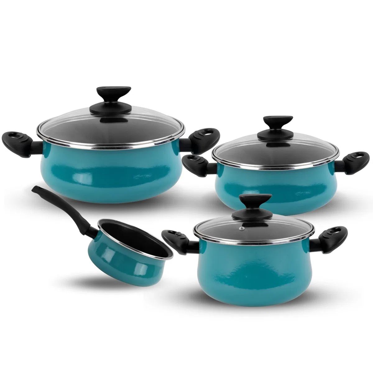 MAGEFESA Country Batería de acero esmaltado, Apta para todo tipo de cocinas, Incluida inducción, Verde Agua, 24 cm