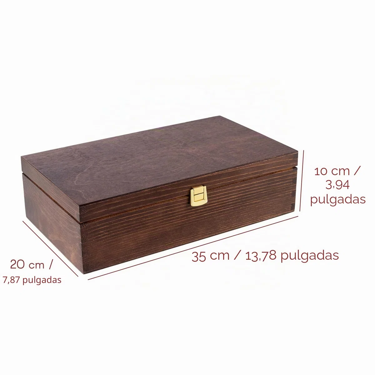 Creative DECO Marrón Caja Madera Vino Barnizada | 2 Botellas | 35x20x10cm (+-1cm) | Tapa y Bisagra | Divisores Extraíbles |Pascua Regalo Decorar Decoupage Almacenamiento Decoración Manualidades