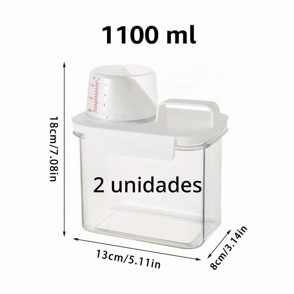2 piezas Dosificador Detergente Lavadora De MúLtiples Fines Botes Cocina Almacenaje 1100Ml Contenedor Pienso Perros Apto Para Cereales, Arroz, Comida Para Gatos, Detergentes