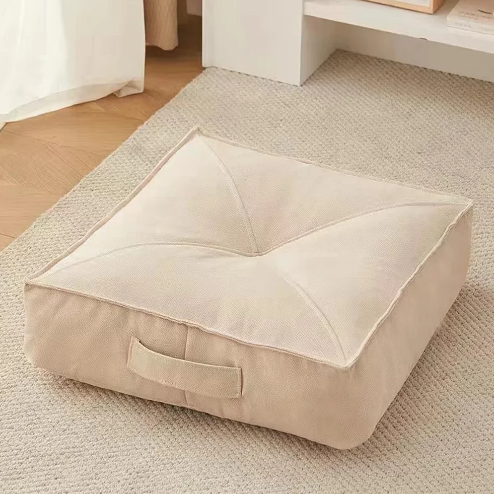 Cojín elevador extra grueso de 15 cm, 100% algodón, cuadrado, para sillón y oficina, color beige, 50 x 50 x 15 cm, perfecto para ancianos, recuperación posoperatoria y comodidad en silla de ruedas