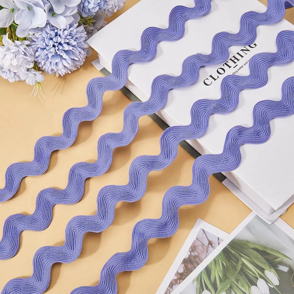 GORGECRAFT 10 Yarda*37mm Borde de Flecos Ondulados Color Aguamarina,Rick Rack Zig Zag RIC Rac,Borde de Tela Trenzada Curvada,Cinta de Encaje para Coser En Casa,Fiesta,Vestido de Boda,Artesanía