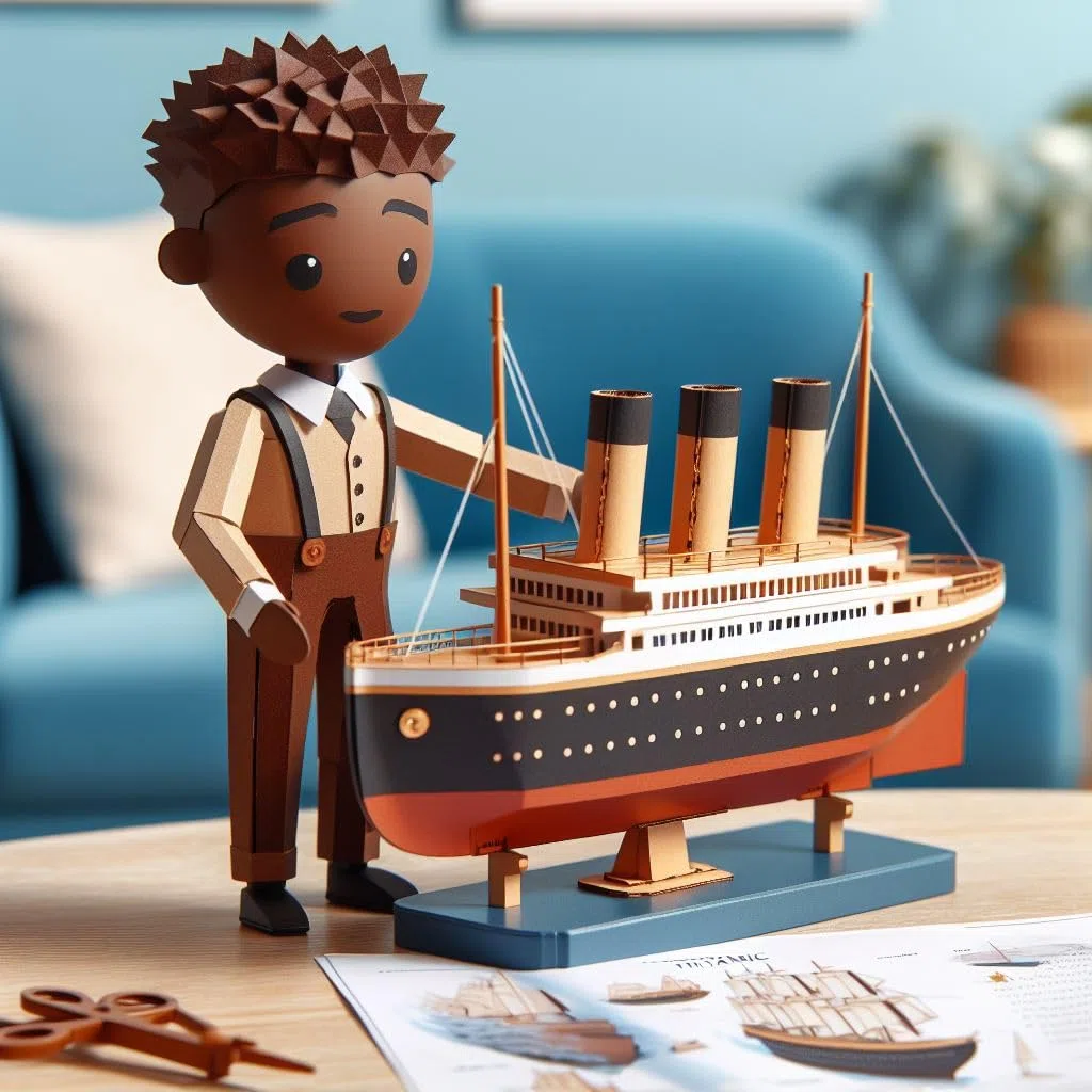 El Mercader del Mar Kit Titanic para niños, montaje de barco Titanic, manualidades niños, maqueta para montar facil, barco para pintar, incluye pinturas