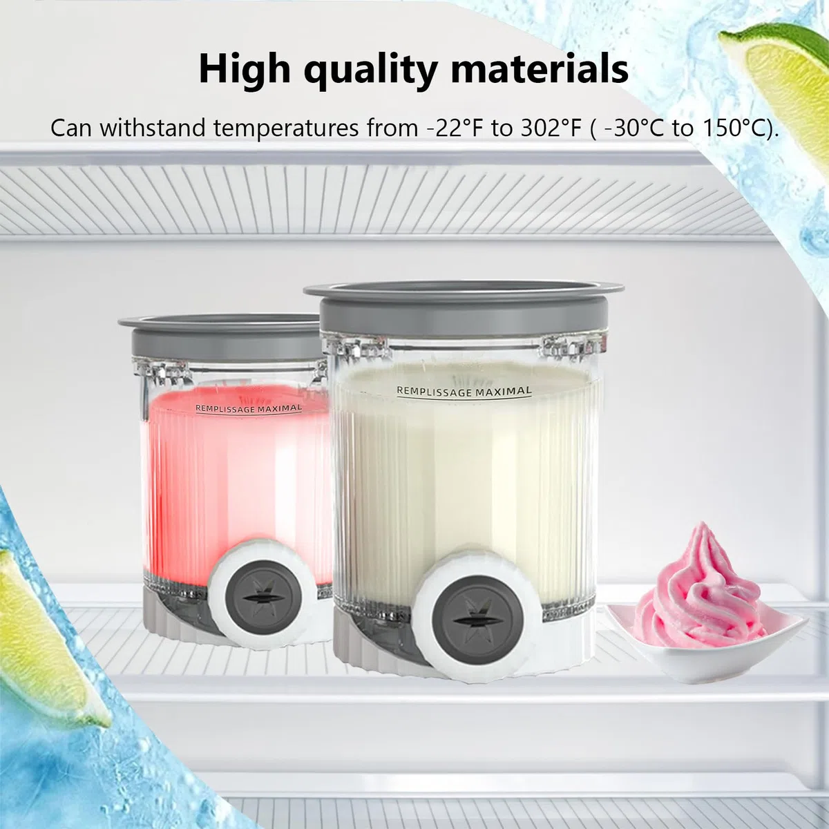 Recipientes para pintas y tapa Ninja Creami Swirl compatibles con NC700 701 NC701Q CN701CO Ninja Creami Swirl Pints, sin BPA y apto para lavavajillas (4 unidades con cuchara)