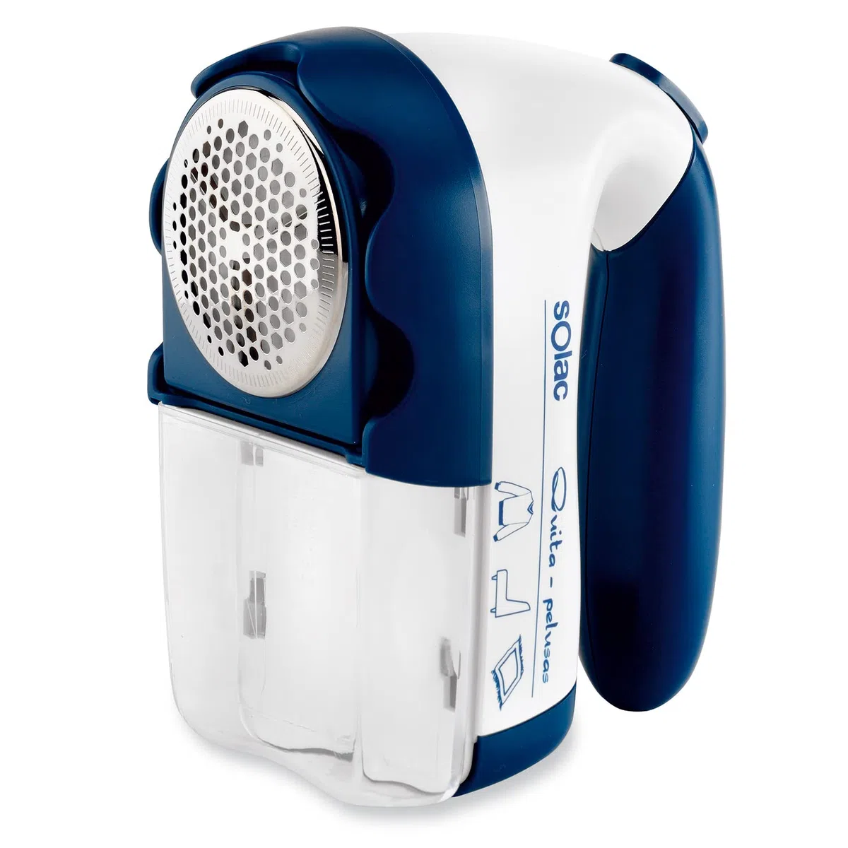 Solac - Quitapelusas eléctrico Potente | 3 Niveles apurado | Deposito extraíble | Portátil | Cuchilla en Acero INOX | Apurado automático | Cargador o Pilas | Cabezal de Corte con diámetro Amplio