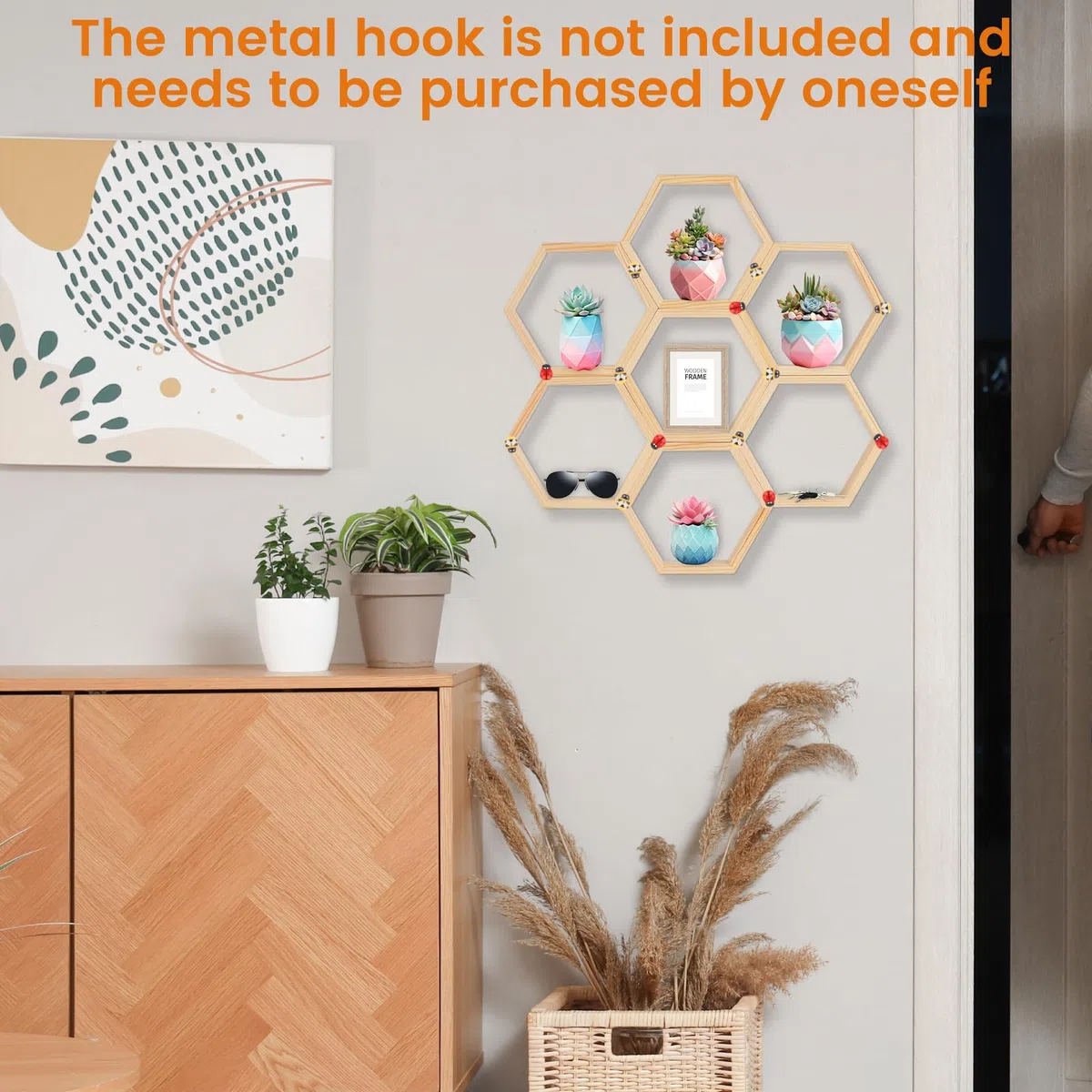 Juego de 16 soportes hexagonales de panal para cupcakes, madera de pino resistente con 30 adorables abejas y 10 decoraciones de mariquitas, torre de postre apilable para hornear para fiestas temáticas