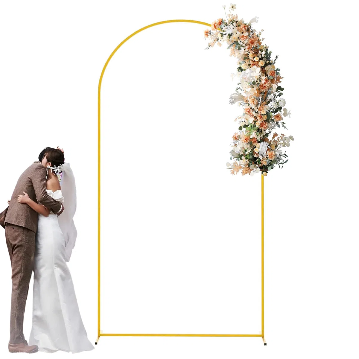 Marco De Arcoo De Boda - Soporte Arcoo De Flores De Metal Dorado, Soporte De Fondo De Arcoo | Soporte De Fondo De Marco De La Puerta, Marco De Arcoo De Globo De Metal De Boda, Marco De Arcoo De Boda