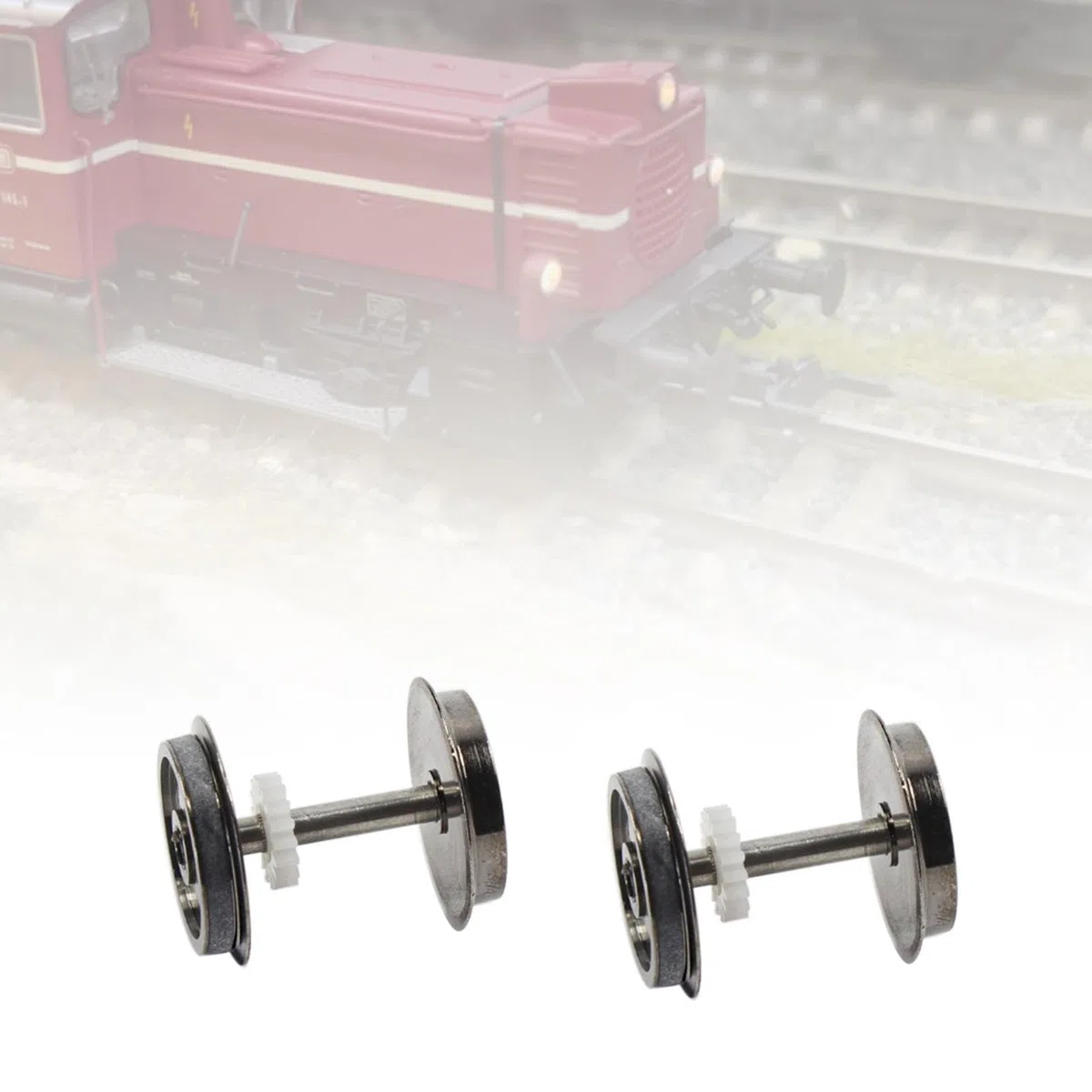Harilla Juego de Ruedas de Metal para Tren, Juego de Ruedas de de Repuesto, Ruedas de Disco a Escala HO para Modelo para 1:87, Accesorios de ferrocarril,