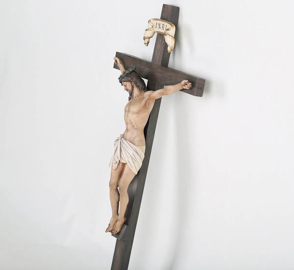 Cruz de pared con crucifijo católico BC de 40,6 cm de alto, Jesucristo, decoración del hogar, regalos religiosos coleccionables, escultura renacentista hecha a mano por Buildclassic