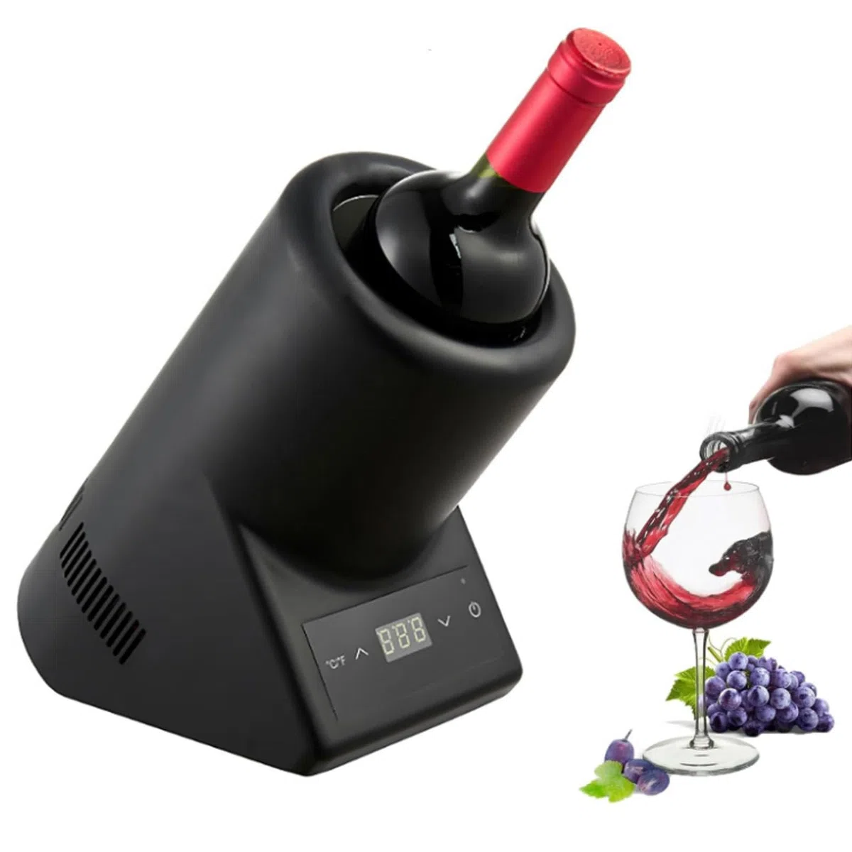 Enfriador De Vino Eléctrico, Enfriador De Botella De Vino Portátil, Enfriador De Champán De Vino De Una Sola Botella, para Cerveza, Agua, Leche, Bebida De Vino