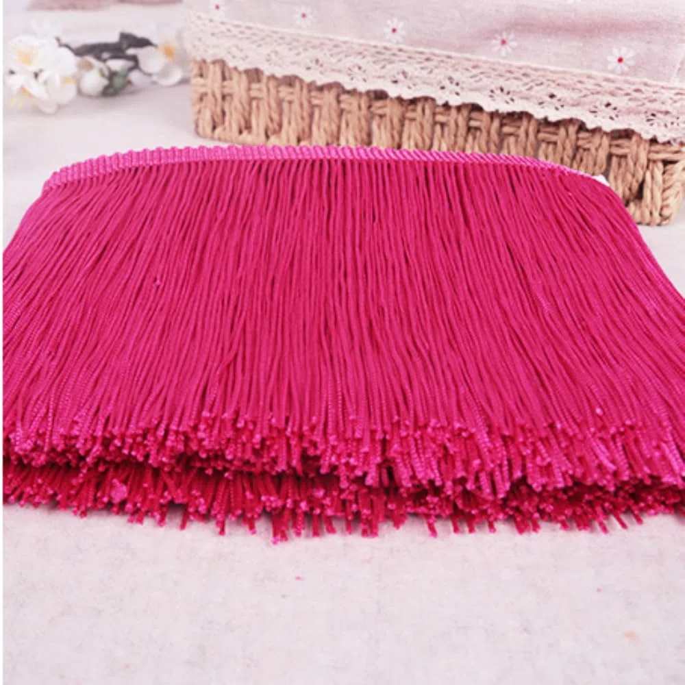 10 yardas x 20 cm, borde de flecos, cinta decorativa de seda, borla de baile, flecos, cintas para coser, manualidades, ropa, disfraces, cortinas, decoración, café oscuro