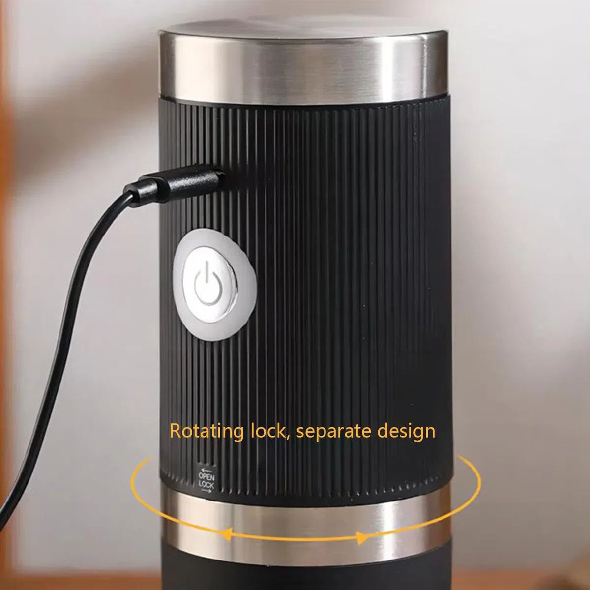 Molinillo de café eléctrico, molinillo de carga USB, trituradora recargable, mecanismo de cónica, molienda de alta velocidad, 7.87 x 2.76 x 2.76 pulgadas, ideal para necesidades de preparación