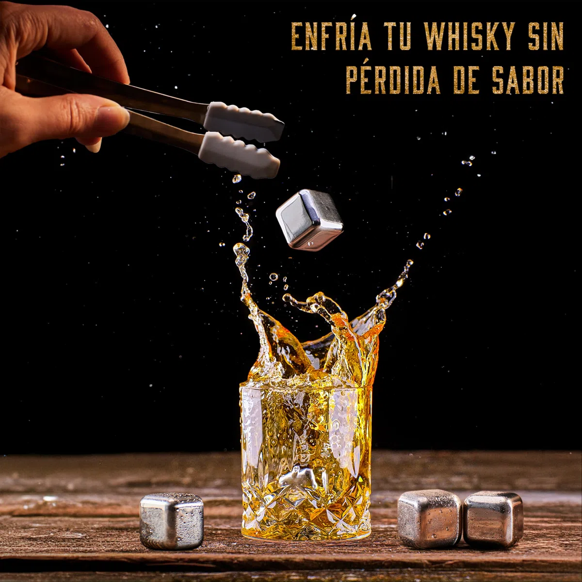 Whisiskey - Set de Accesorios de Whisky - Regalos Originales para Hombre - Cubitos Hielo Reutilizables - Regalo Hombres - Incl: 2 Vasos, 4 Piedras de Whisky, Posavasos, Pinzas para Hielo