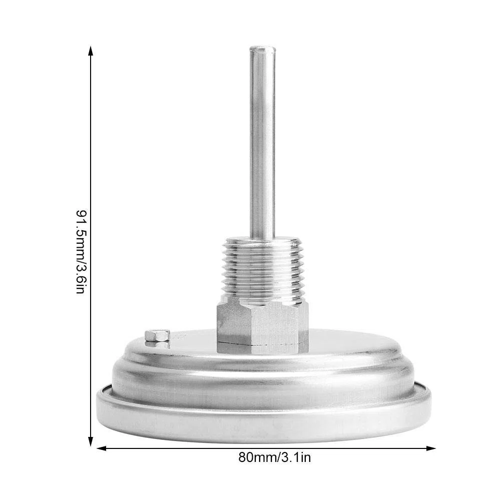 Termómetro de elaboración de cerveza Kit de termómetro bimetálico sin soldadura 1/2 "MNPT 0~220F para cerveza casera y vino