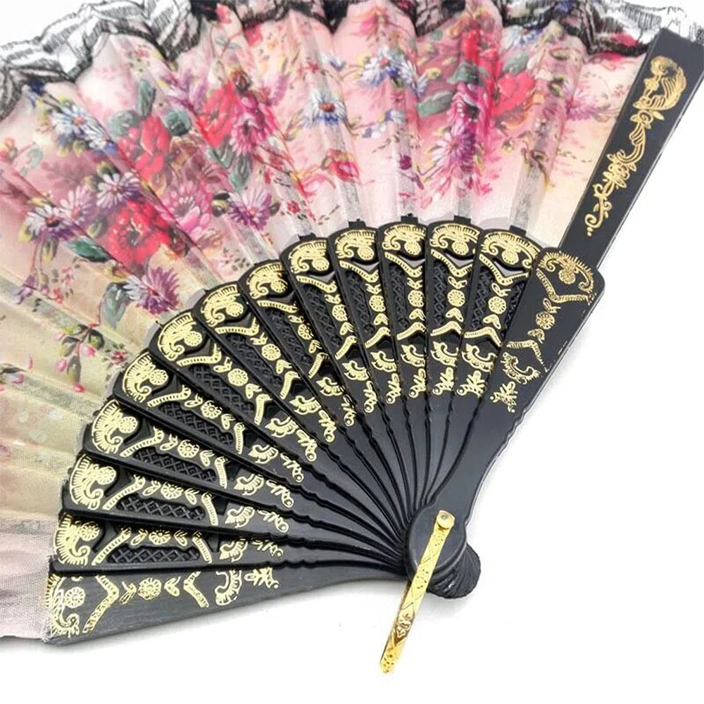 SITAER Abanico de Mano Plegable español, abanicos de Mano de Verano Vintage para Fiestas de Baile para niñas y Mujeres (12 Piezas)