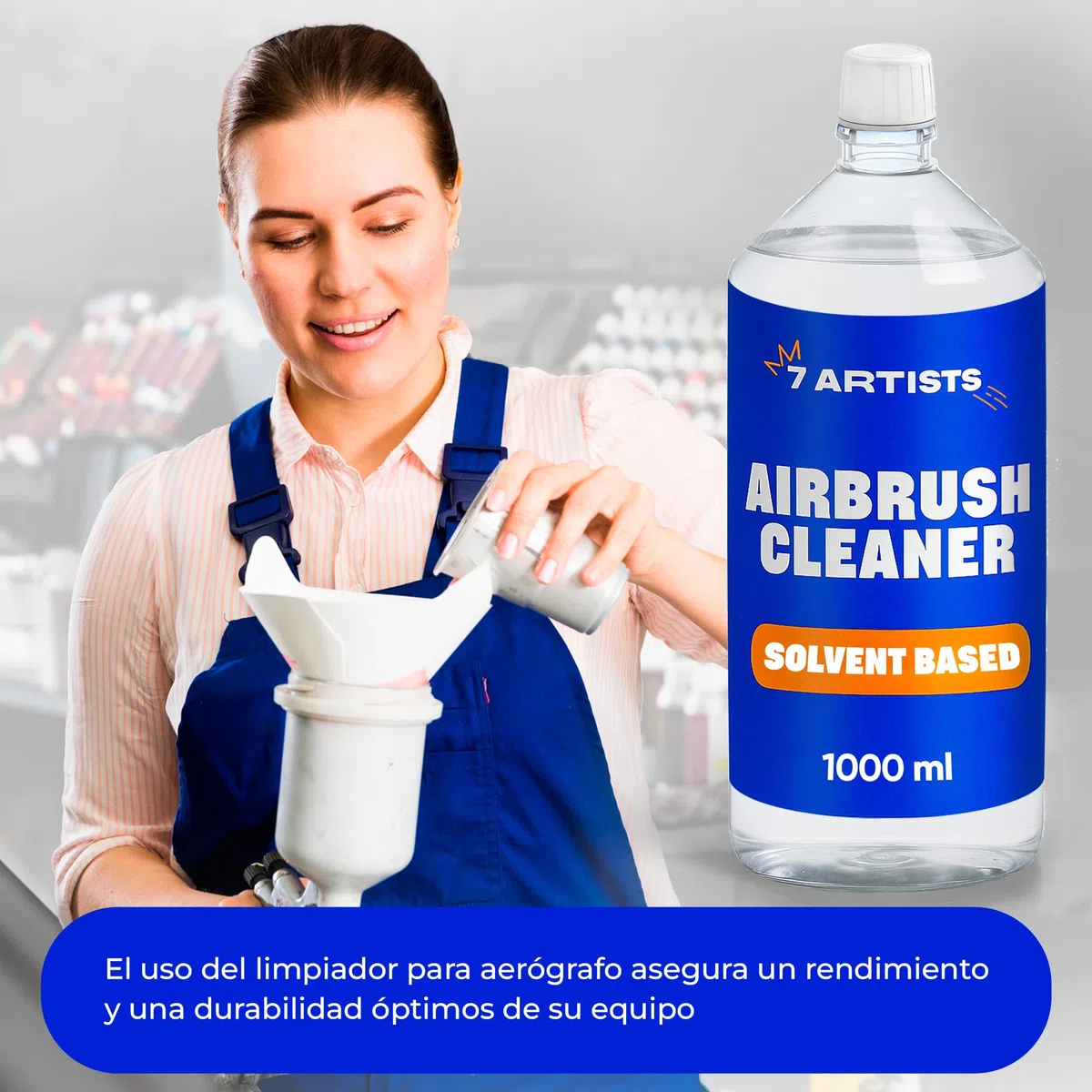 Limpiador Aerografo Profesional 1000 ml – Airbrush Cleaner para Limpieza Pistola Aerografo Modelismo | Elimina Residuos Pintura Acrilico Secos y Frescos