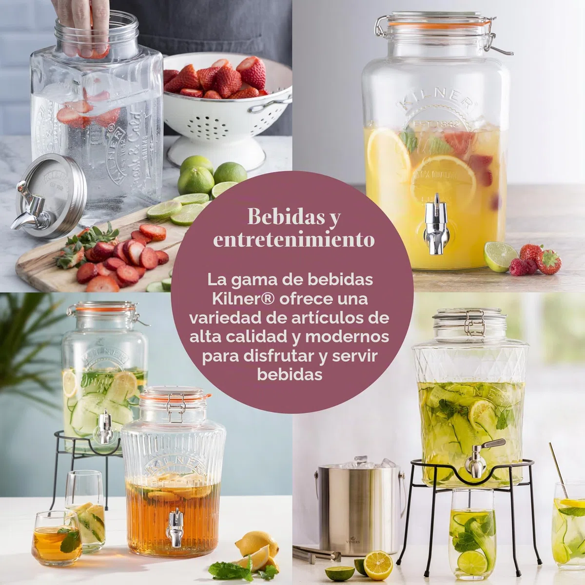 Kilner Dispensador de cristal para frigorífico, 3 litros