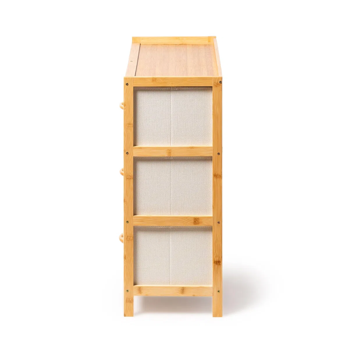 ATAA Estanteria con Cajonera Giant- Estantería de bambú Giant con 3 cajones de Tela – Mueble Organizador sostenible y Ligero – Ideal para Dormitorio, habitación Infantil o Pasillo
