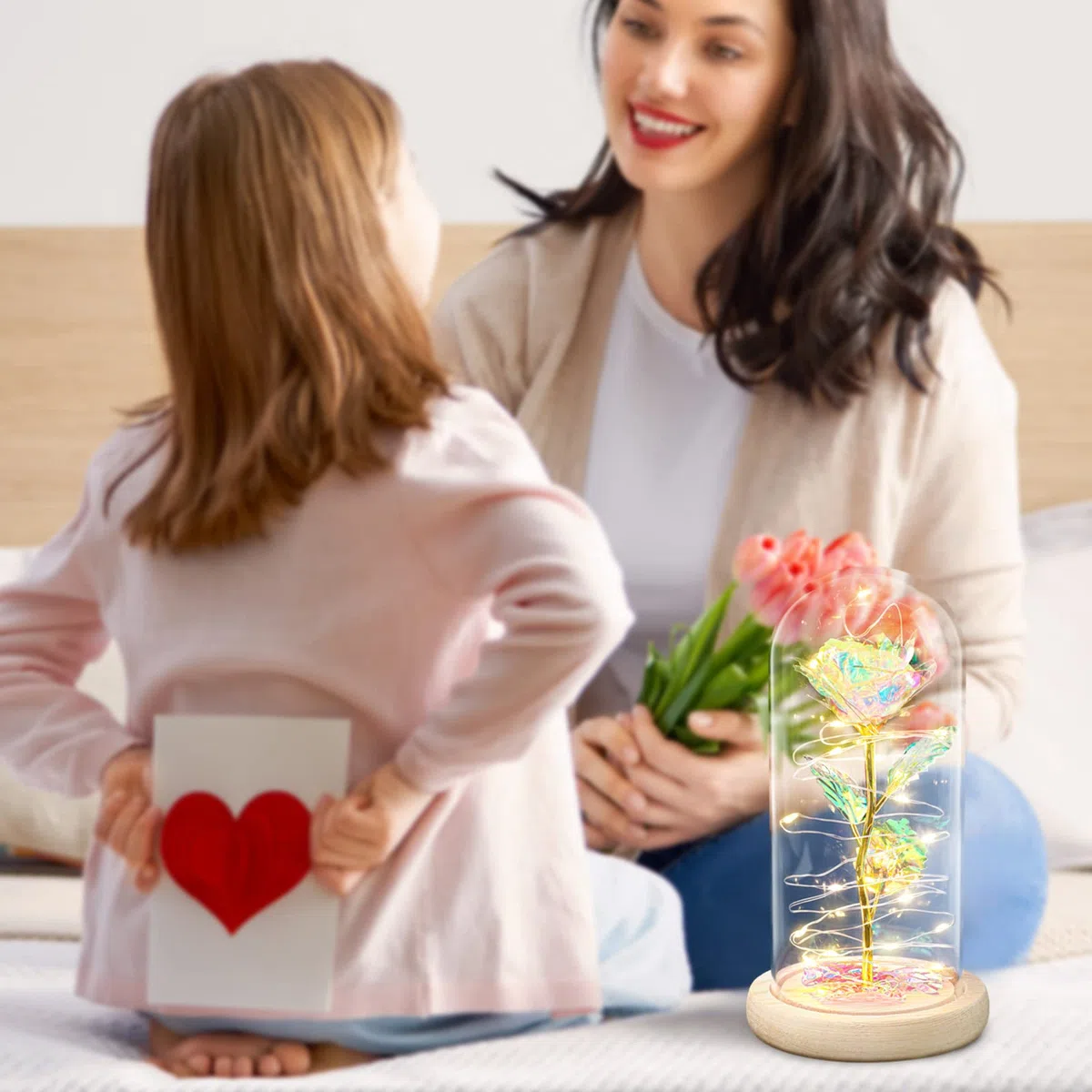 ADAZ Rosa Eterna,Regalos Originales para Mujer Rosa Bella y Bestia con LED Regalo para Mama Novia Esposa para Día de San Valentín Aniversario Día de la Madre Bodas Cumpleaños Navidad