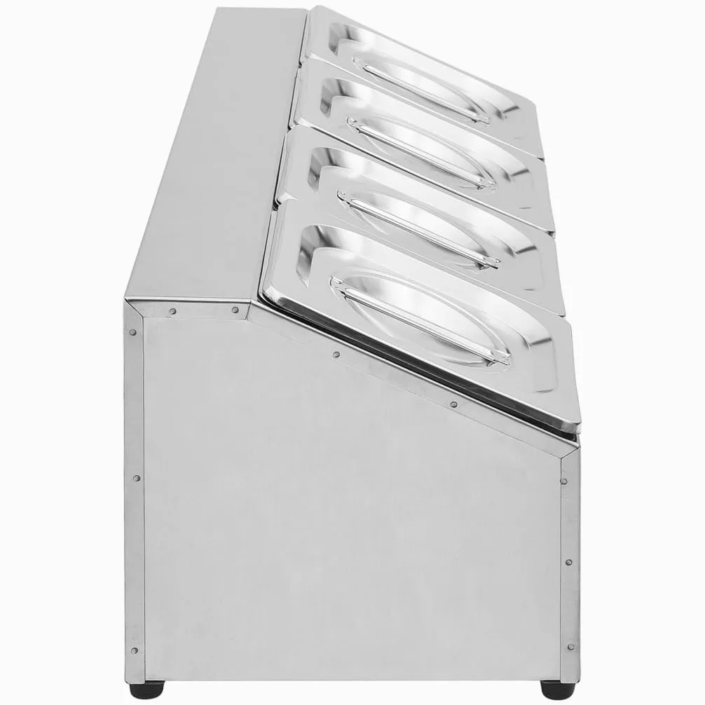 Gastronorm - Contenedor con 4 sartenes GN 1/6 de acero inoxidable