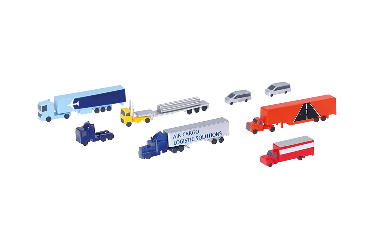 herpa Accesorio para Camiones y Furgonetas, Set de Accesorios de Aeropuerto a Escala 1:500, Camiones y Coches en Miniatura, Accesorio para Trenes, Modelo en Miniatura, plástico.