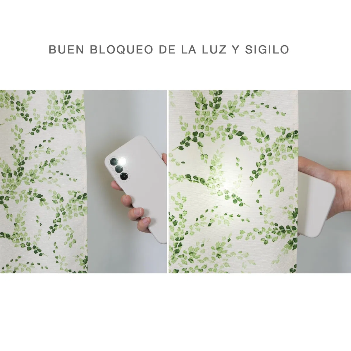 Viste tu hogar Pack 2 Cortina Cocina de Hojas Verde, Estilo Español con Tirantes, Tela Opaca Máxima Privacidad, Ideal para Ventanas de Cocina, 70% Algodón 30% Poliester, 140x145cm