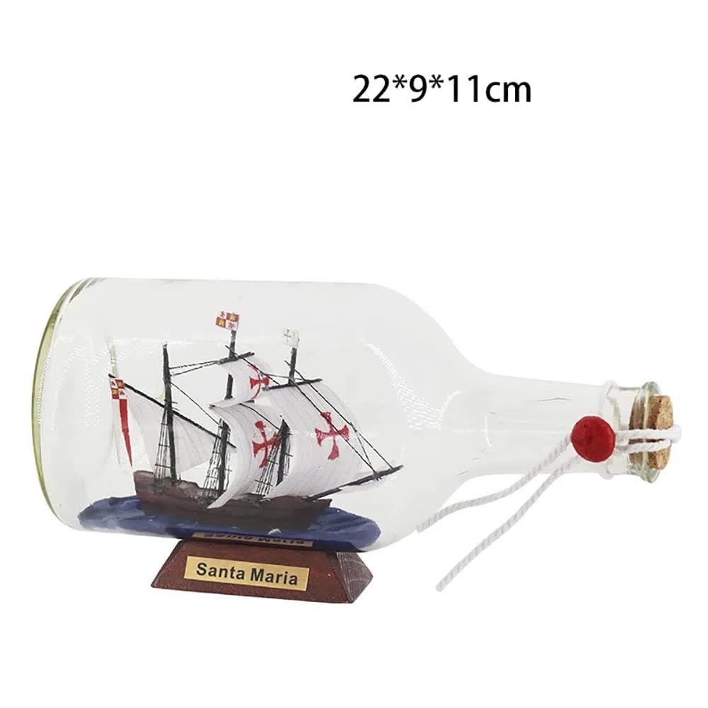 Decoraciones de Modelo de Velero Clásico, Velero en una Botella, Modelo Acabado Barco en una Botella de Vidrio, Regalos Conmemorativos de Artesanía (22 * 9 * 11 Cm)