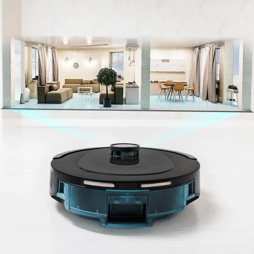 Cecotec Robot Aspirador Conga 7490 Ultimate X-Treme con tecnología de navegación láser, Limpieza 4 en 1, 4000 Pa, 120 min autonomía, Cepillo Central multifunción, 3 Niveles de Potencia, App