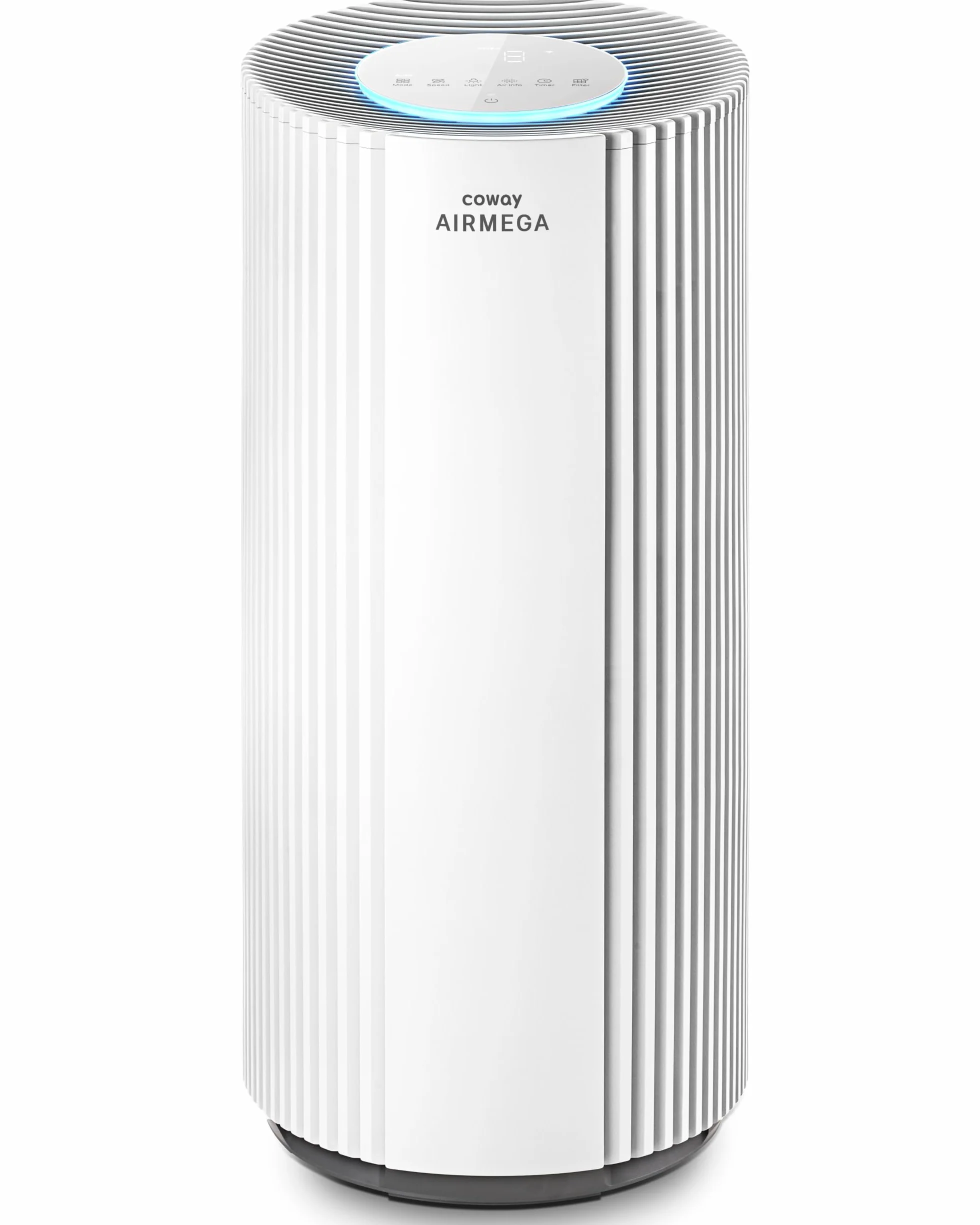 COWAY Purificador de Aire Espacios Muy Grandes Hogar, HEPA, AIRMEGA 450 | CADR 734 m³/h, limpia 153 m² en 30 min, sensor láser PM1/2,5/10, HEPA para humo, polen y alérgenos, certificado ECARF