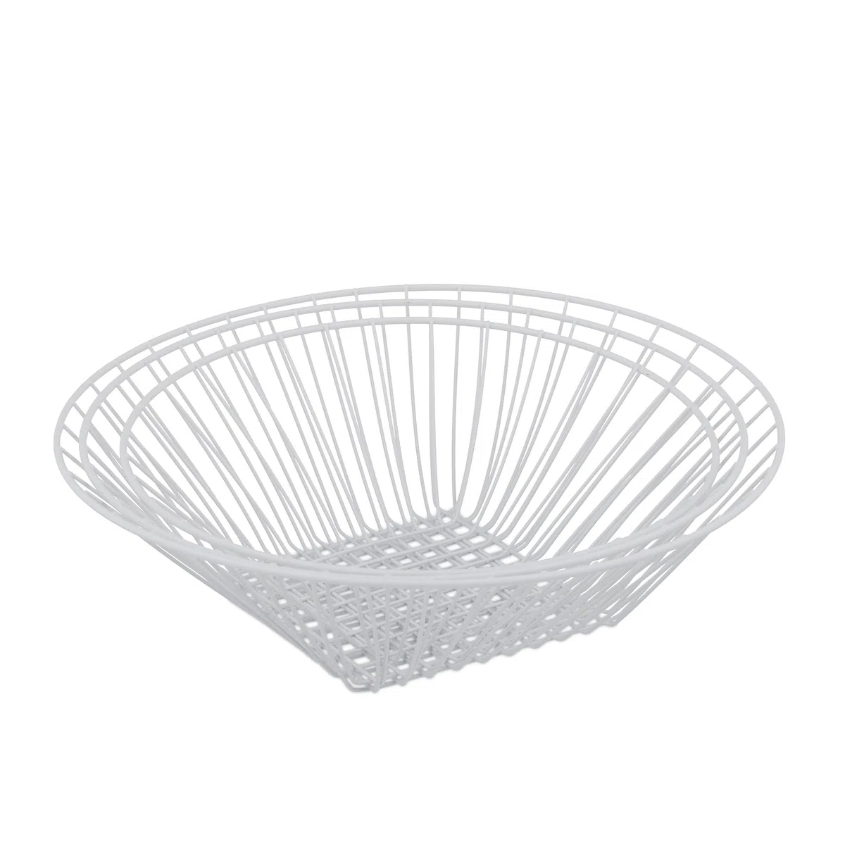Relaxdays Frutero Colgante, 73x28 cm, 3 Niveles, Acero, Cesta Redonda Fruta y Verdura, Almacenamiento Cocina, Blanco