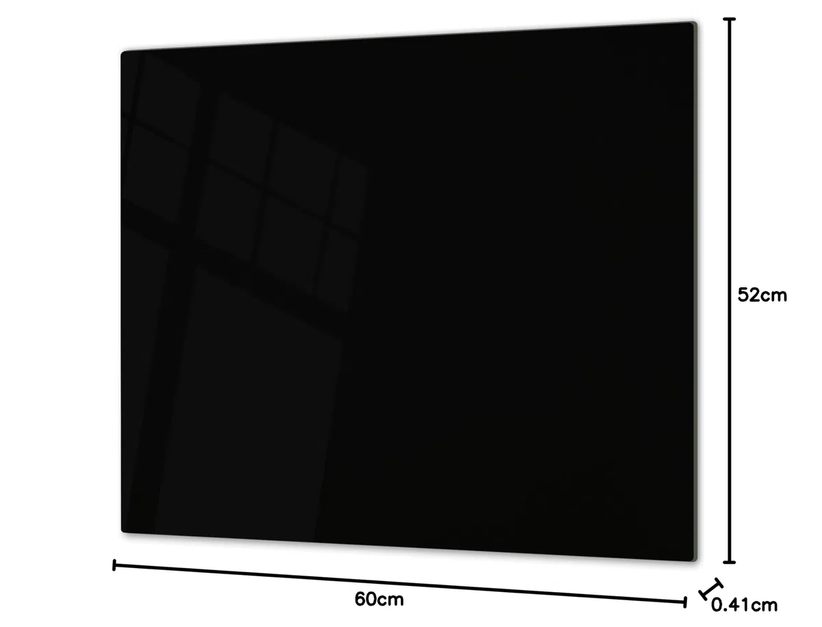 Tabla de cortar decorativa de cristal templado y cubre vitro – Dos en Uno – Resistente a golpes y arañazos – UNA PIEZA (60 x 52 cm) o DOS PIEZAS (30 x 52 cm); D17 Serie En blanco y negro: Black