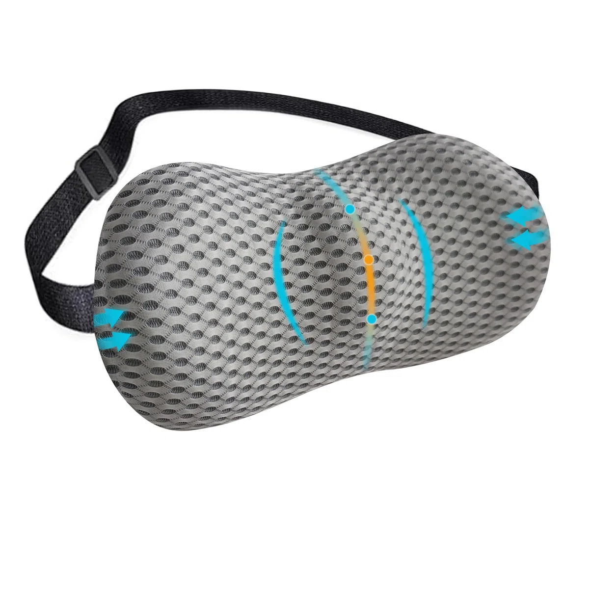 Cojín Lumbar Ergonómico Viscoelástico – Soporte Lumbar Coche Oficina Gaming – Funda 3D Transpirable Lavable – Alivio Dolor Espalda Baja & Mejor Postura (Gris)