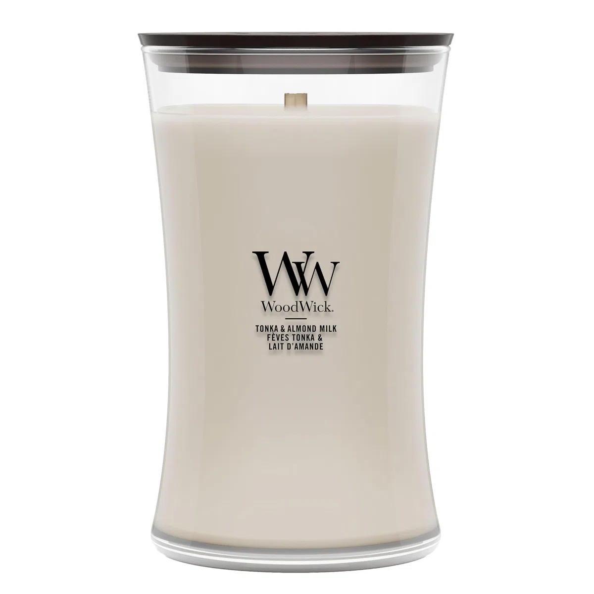 WoodWick | Vela grande | Tonka y leche de almendras | Gran regalo para mujeres