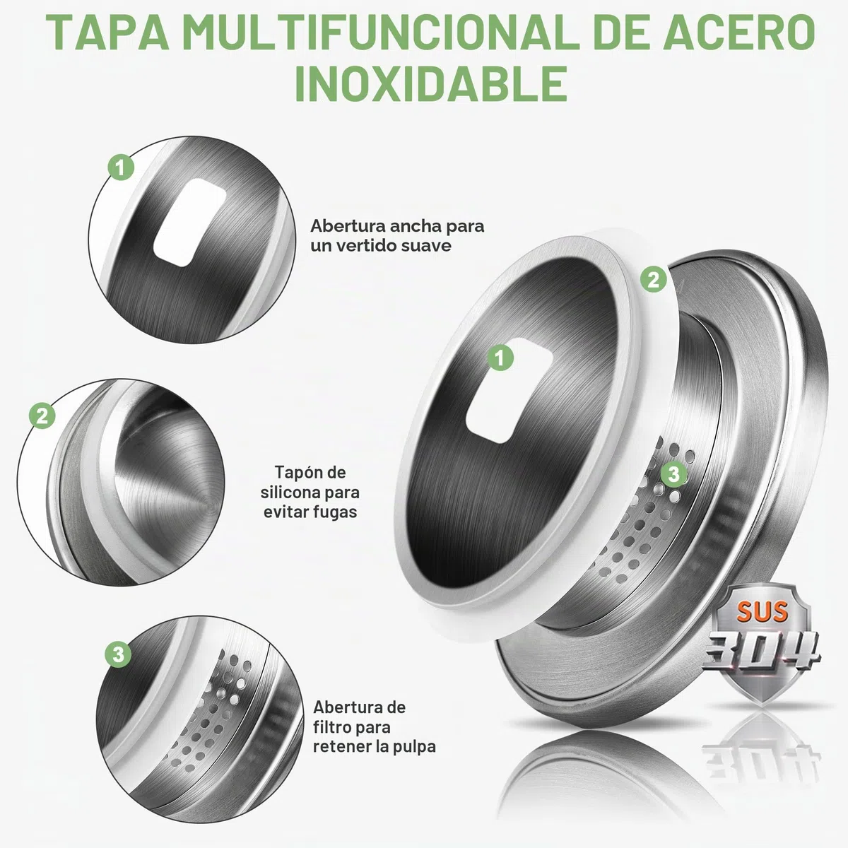 SUSTEAS Jarra de Cristal de 2,5 Litros con Tapa y Asa Ancha, Fácil de Limpiar para Frigorífico, para Agua Fría/Caliente, Té Helado, con Cepillo