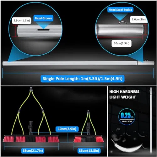 Teles - Kit de cepillo de limpieza para paneles solares de 5 12 m, poste de alimentación de agua (9 m), perfecto para un mantenimiento eficiente del panel solar y limpieza exterior