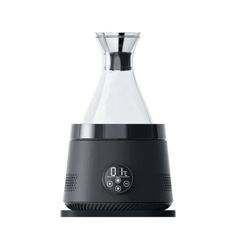 Enfriador de bebidas y vino, sistema de refrigeración semiconductor de 1,5 L con pantalla digital, temperatura ajustable de 0 a 20 °C, 12 V CC para el hogar, oficina, uso al aire libre