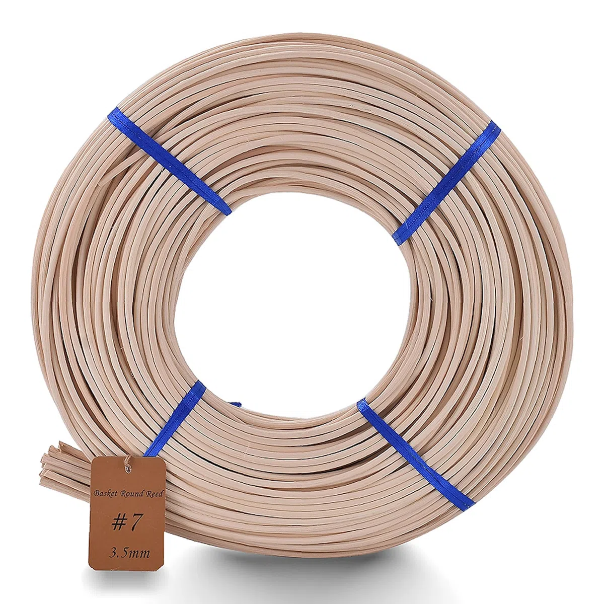 VFULIE Canasta redonda #7 de 3,5 mm, 1 libra, bastón de tejido para hacer sillas y tejer mimbre, suministros para hacer muebles de bricolaje