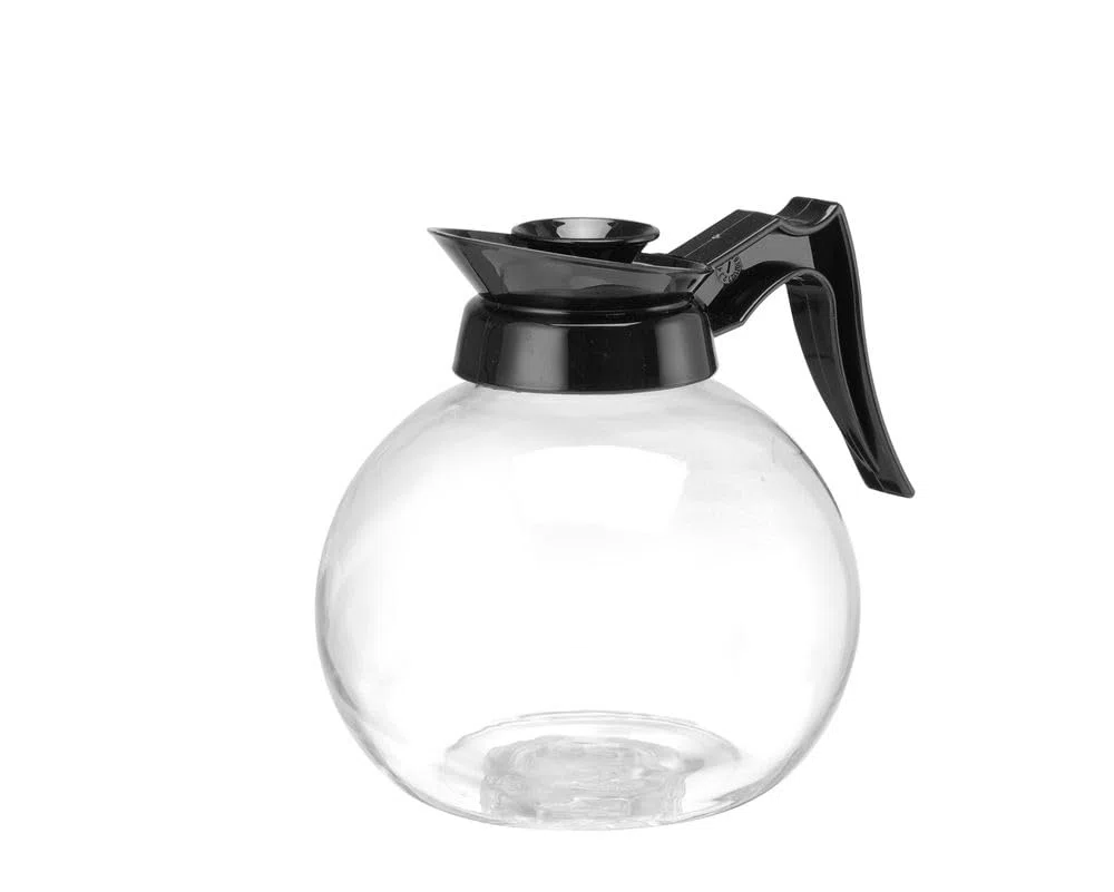 HENDI Jarra de café, universal, transparente, 1,8L, servidor, recipiente de vidrio para cafeteras de goteo, de filtro, para filtrar y servir café, con tapa y asa de polipropileno, ⌀185x(H)170mm