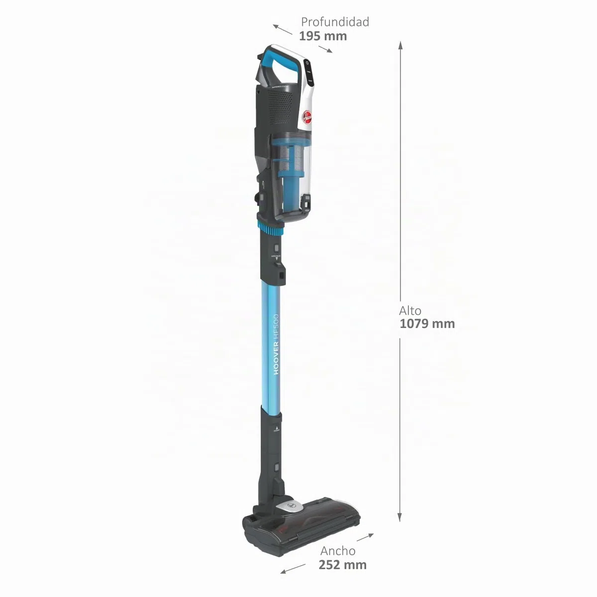 Hoover HF500 Especial Mascotas HF522STP Aspiradora Escoba sin Cable, Cepillo Pelo Mascotas y tapicerías, 45 min, Carga ultrarápida 2.5 h, 15500 Pa, Color Azul