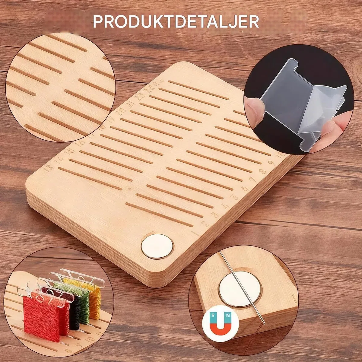 Organizador de almacenamiento de bordado, divisor de carrete de de 24 plazas | Diseño magnético organizadora de bordado de madera - para coser arte bobina de de costura