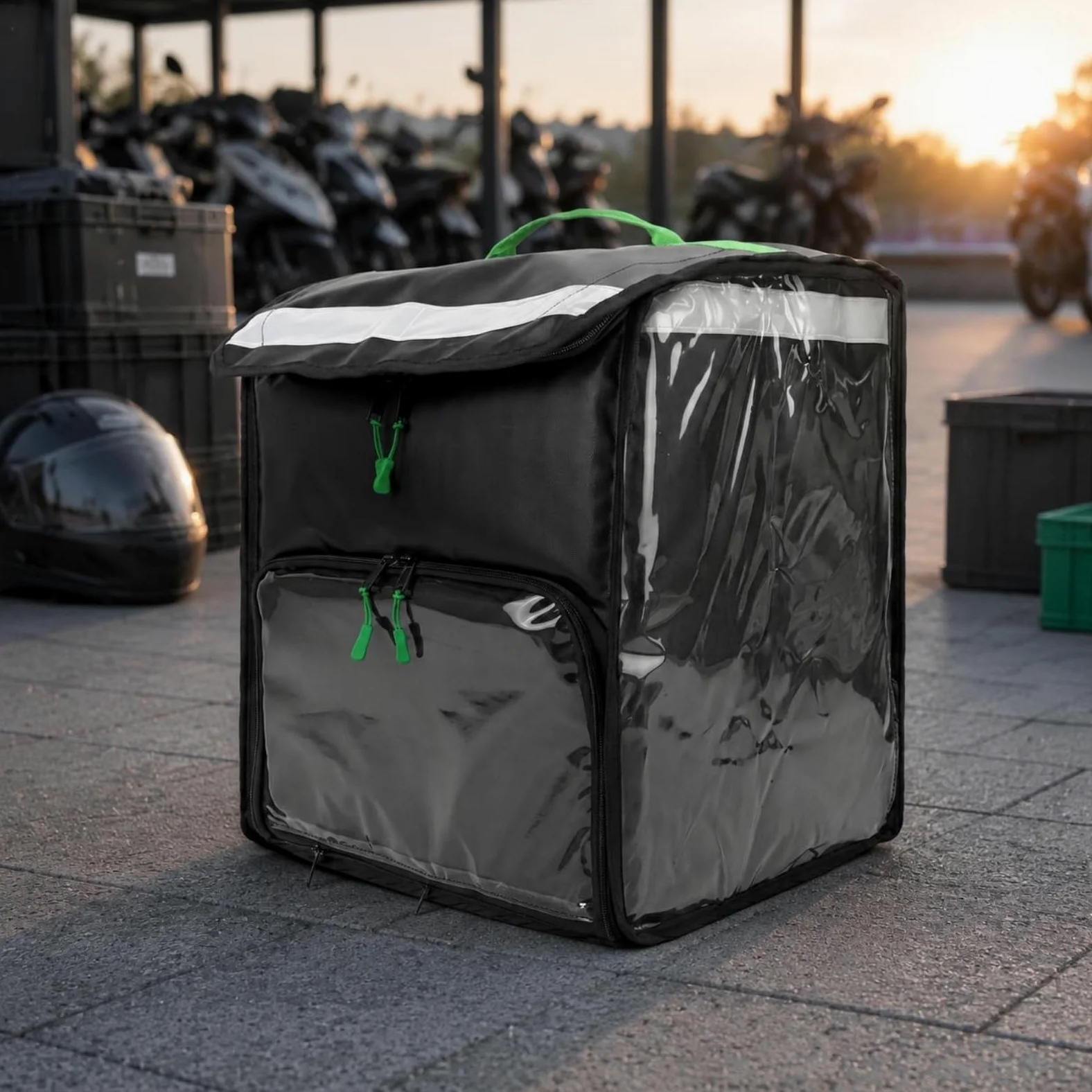 Qianly Mochila de Reparto Térmica Bolsa de Entrega Mochila Isotérmica Bolsa de Comida Impermeable Capacidad 50 Aislamiento de Espuma y Exterior PVC Adecuada para Restaurantes Rutas de Reparto