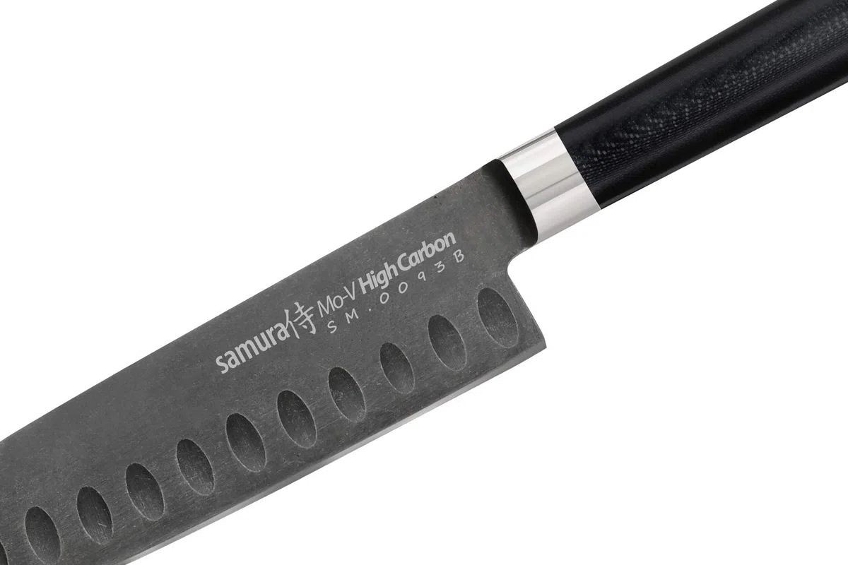 Samura MO-V Stonewash Santoku Knife 5.4" - Premium Japanese Steel Kitchen Blade for Precision Cutting and Enhanced Culinary Performance