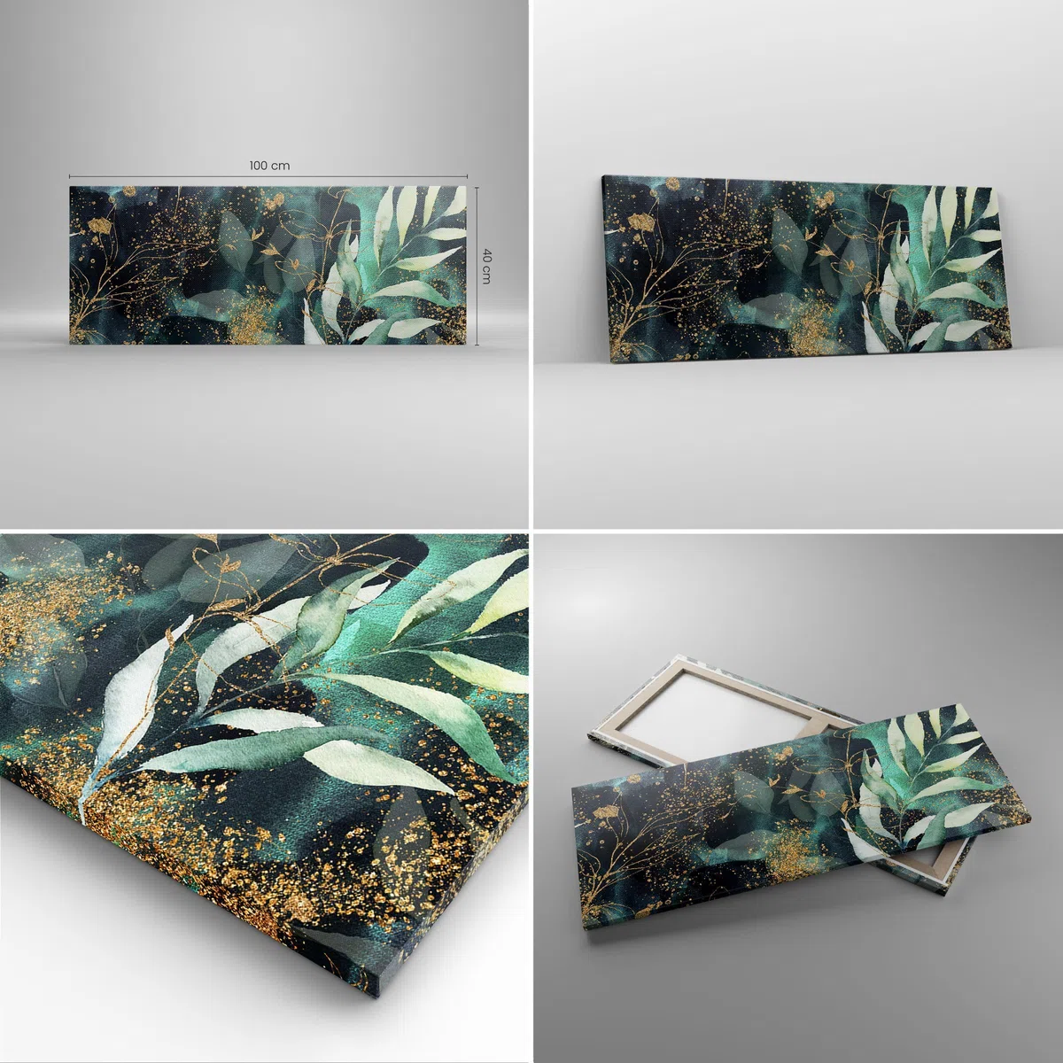 Lienzos decorativos 100x40cm Cuadro Sobre Lienzo Moderno Plantas Hojas Botánica Grande Dormitorio Cocina Cuadros Pared Imágenes Cuadros Decoracion Salon Wall Art Prints Decor Canvas AB100x40-5370