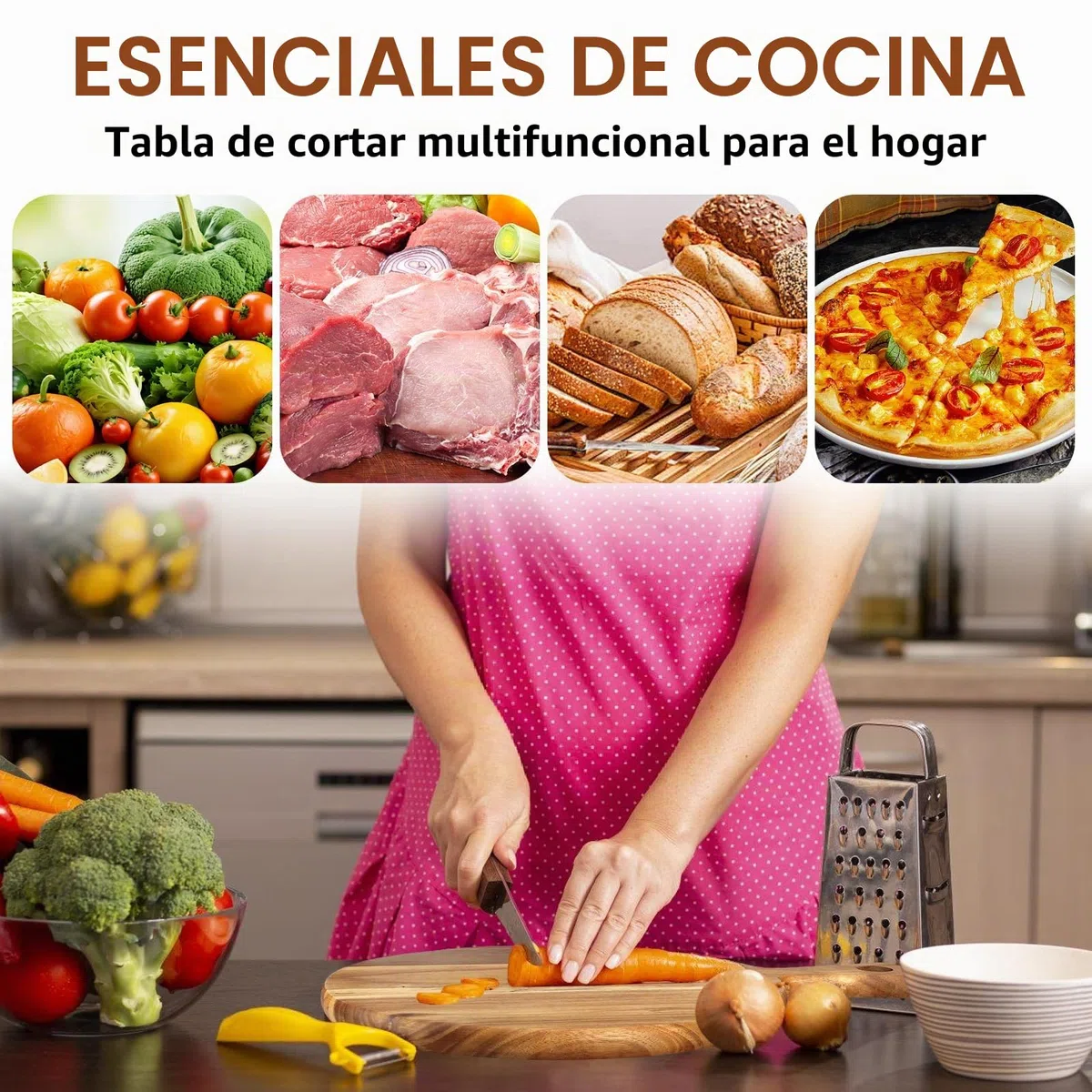 Juego de 2 platos de pizza de madera, tabla redonda de 30 cm con asa, tabla de cortar para pizza, pan, queso, charcuteria, tartas flameadas y pasteles