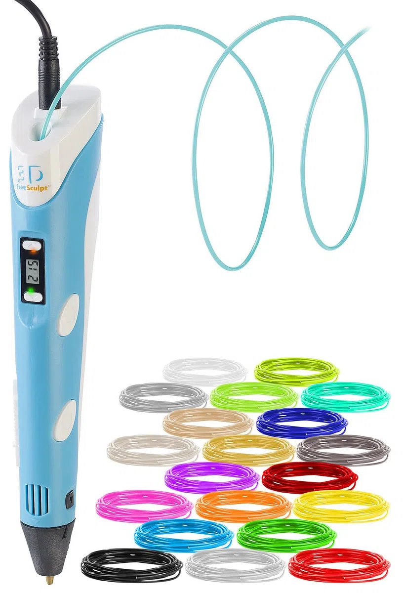 FreeSculpt - Lápiz de impresión 3D para impresora 3D, alimentación USB, incluye 20 filamentos PLA (Printing Pen, bolígrafo infantil, como)