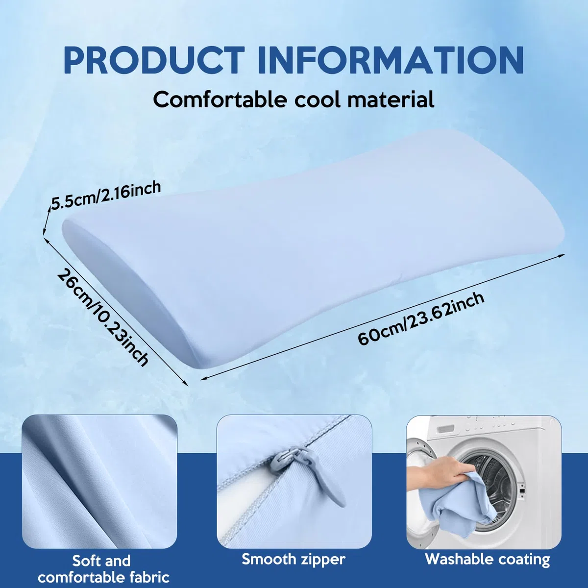Almohada de Apoyo Lumbar para Dormir, Almohada Lumbar de Espuma viscoelástica, Cojin Lumbar para Cama y Silla, Almohada Lumbar Ergonómico, Apoyo Ortopédico para la Cintura la Espalda